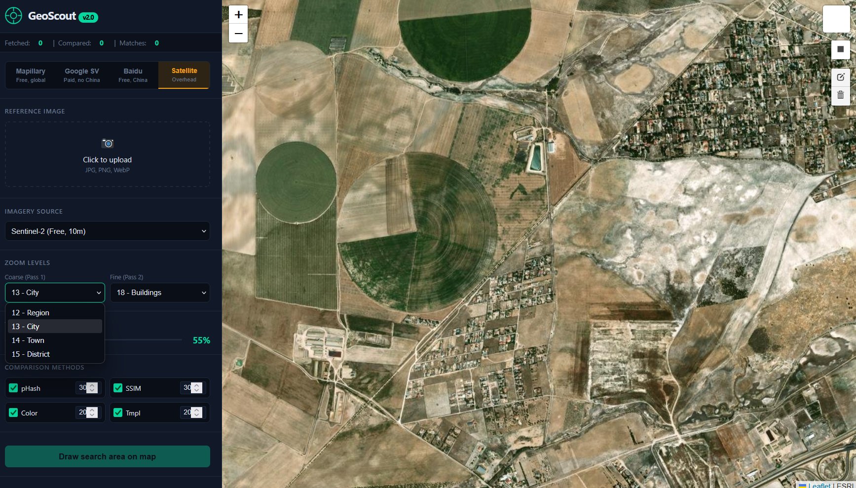 GeoScout Satellite mode