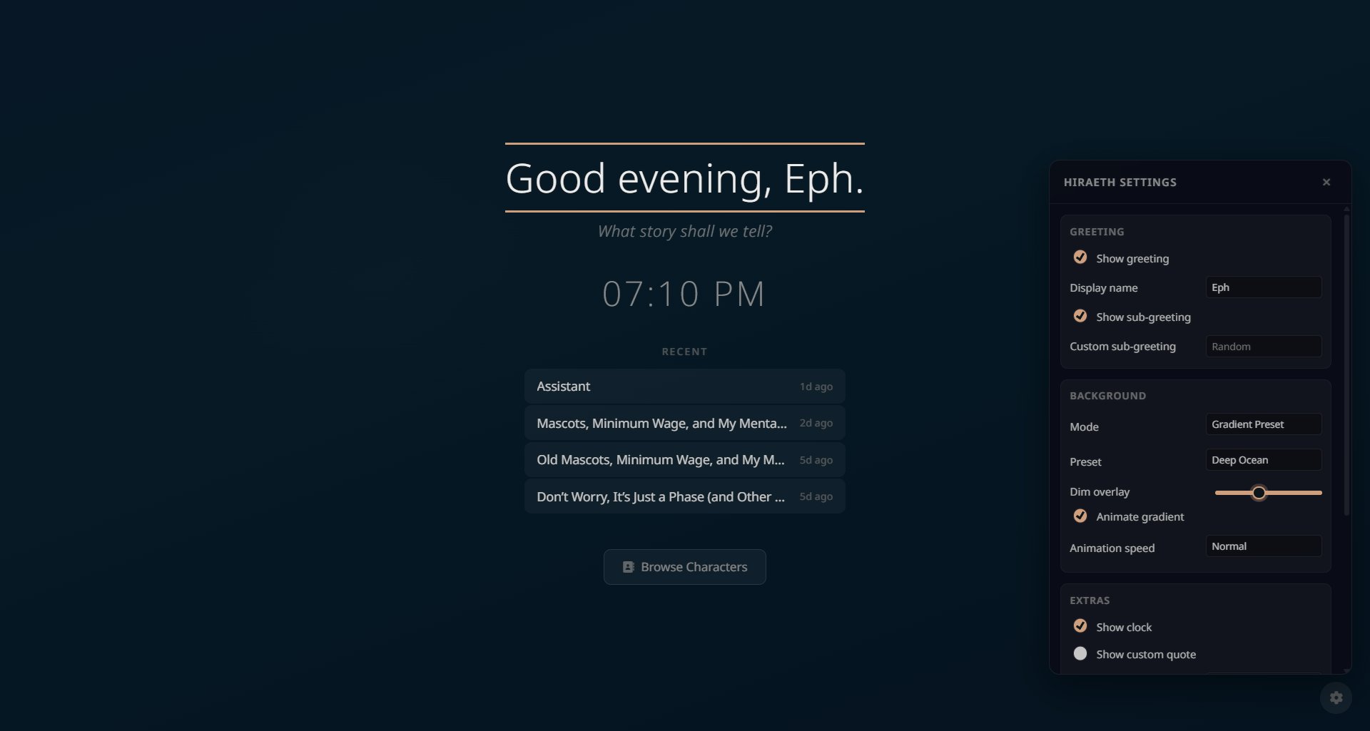 Hiraeth Deep Ocean preset
