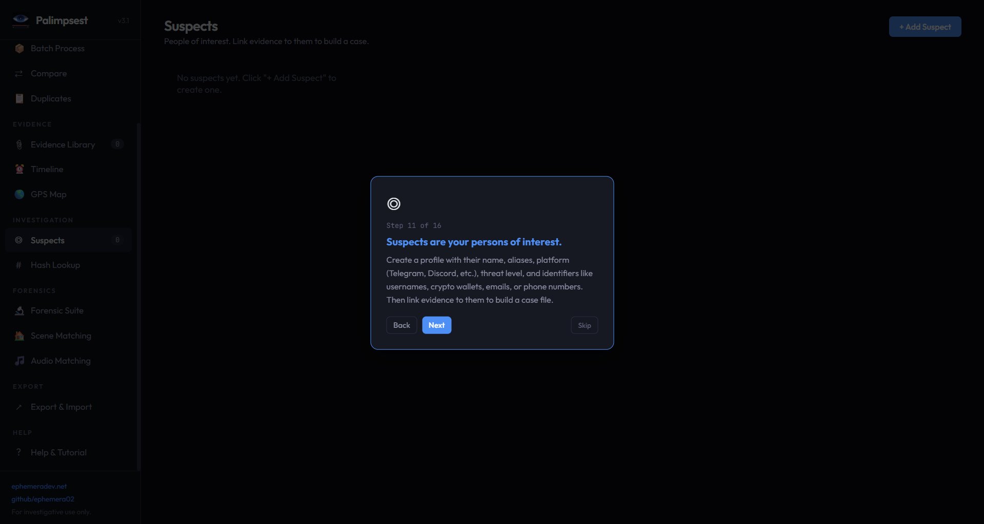 Palimpsest Export & Import
