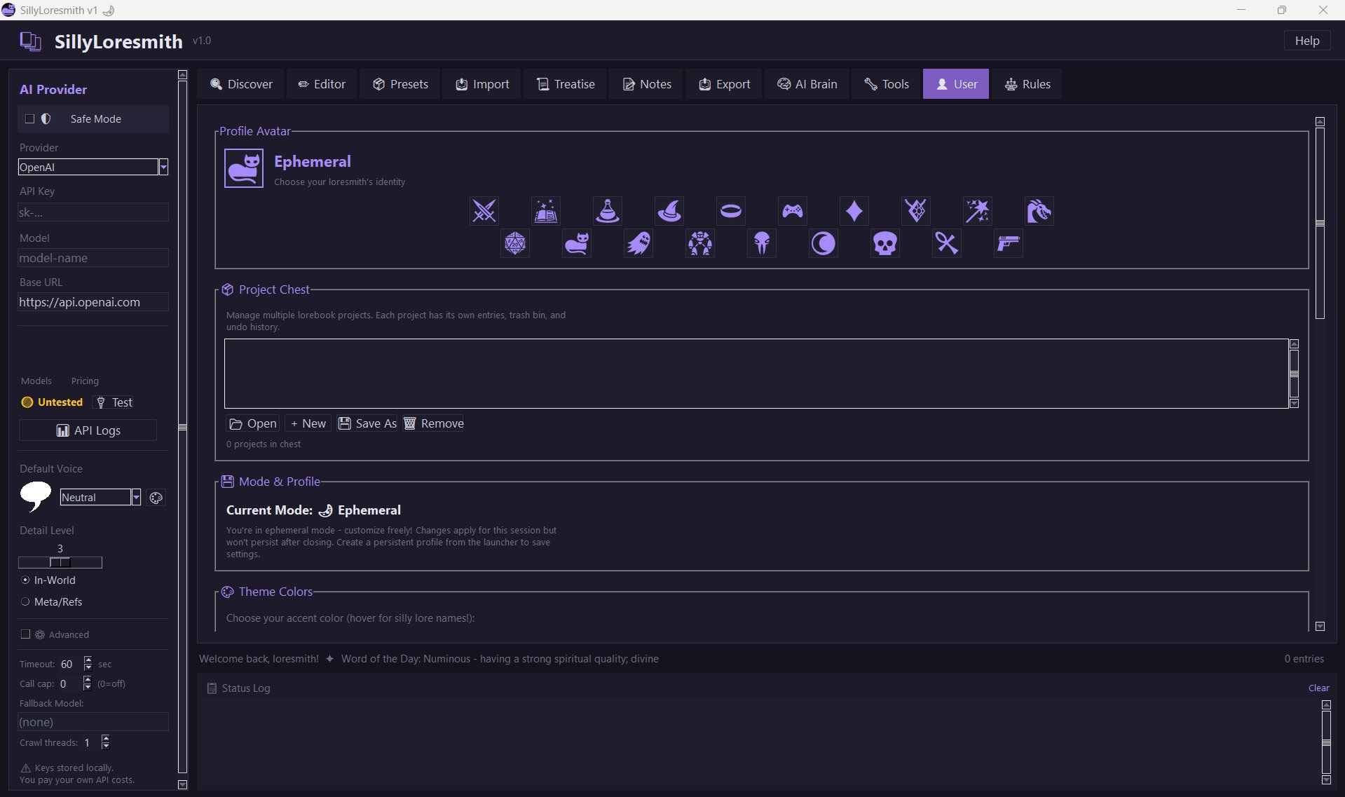 SillyLoresmith User profile
