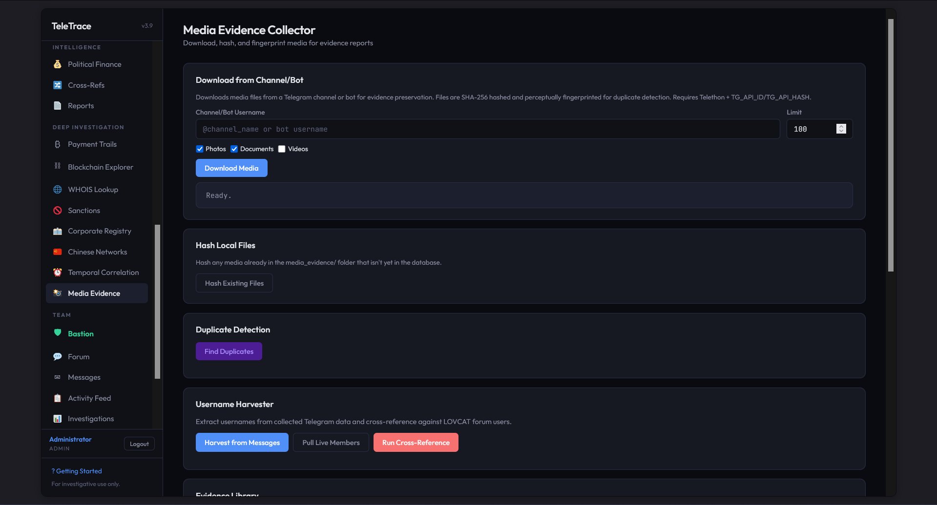TeleTrace media evidence